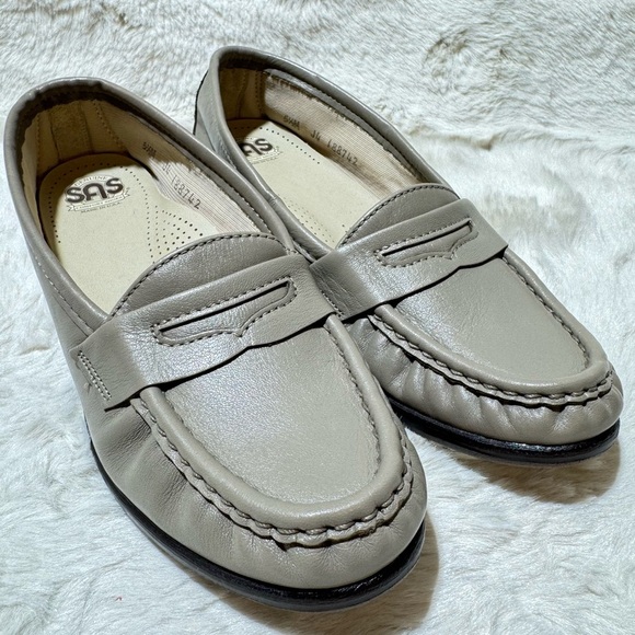 NEW SAS Wink Tripad Comfort BONE Slip On Penny Loafers Shoes Womens Size 5 1/2 M - Picture 3 of 9